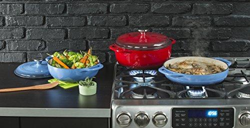 Lodge 6 Quart Enameled Cast Iron Dutch Oven. Classic Red Enamel Dutch Oven (Island Spice Red)