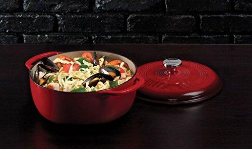 Lodge 6 Quart Enameled Cast Iron Dutch Oven. Classic Red Enamel Dutch Oven (Island Spice Red)