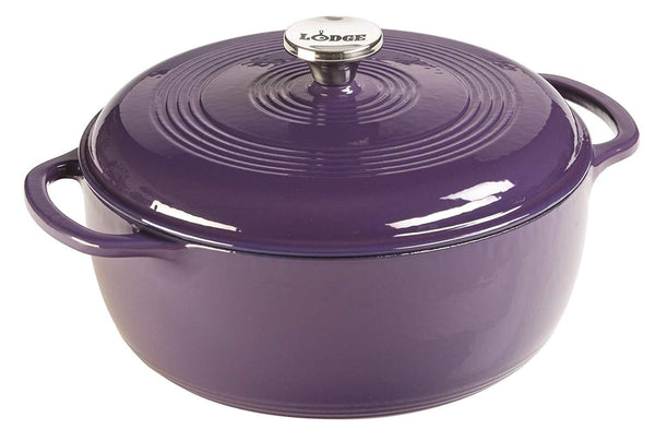 Lodge 6 Quart Enameled Cast Iron Dutch Oven. Classic Red Enamel Dutch Oven (Island Spice Red)