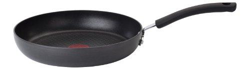 T-fal E91898 Ultimate Hard Anodized Scratch Resistant Titanium Nonstick Thermo-Spot Heat Indicator Anti-Warp Base Dishwasher Safe Oven Safe PFOA Free Glass Lid Cookware, 12-Inch, Gray