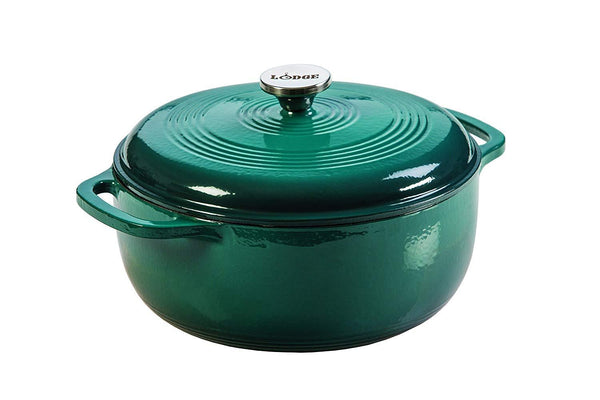 Lodge 6 Quart Enameled Cast Iron Dutch Oven. Classic Red Enamel Dutch Oven (Island Spice Red)