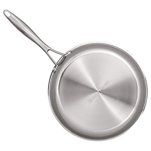 Stone & Beam Fry Pan With Lid, 12 Inch, Tri-Ply Stainless Steel