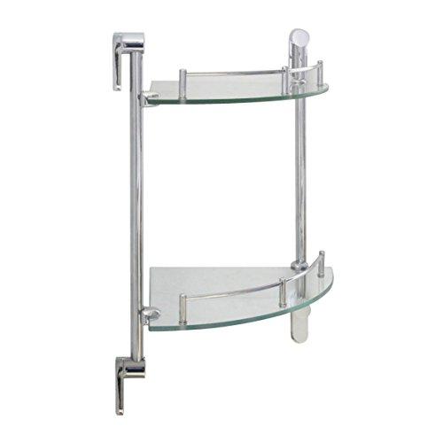 MODONA Double Corner Glass Shelf with Pre-installed Rail - RUBBED BRONZE - Oval Series - 5 Year Warrantee