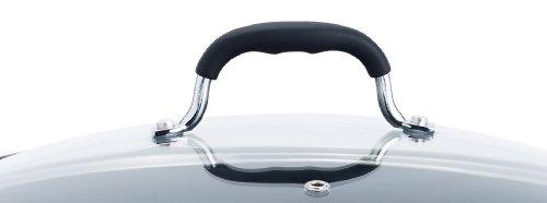 T-fal E91898 Ultimate Hard Anodized Scratch Resistant Titanium Nonstick Thermo-Spot Heat Indicator Anti-Warp Base Dishwasher Safe Oven Safe PFOA Free Glass Lid Cookware, 12-Inch, Gray