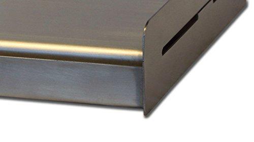Little Griddle SQ180 100% Stainless Steel Universal Griddle with Even Heating Cross Bracing for Charcoal/Gas Grills, Camping, Tailgating, and Parties (18"x13"x3")