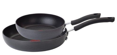 T-fal Hard Anodized Cookware Set, Nonstick Pots and Pans Set, 17 Piece, Thermo-Spot Heat Indicator,  Black