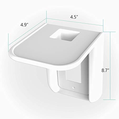 WALI Wall Outlet Shelf Standard Vertical Duplex GFCI Décor Outlet with Cable Channel Charging for Cell Phone, Dot 1st and 2nd 3rd Gen, Google Home, Speaker up to 10lbs (OLS001-W), White