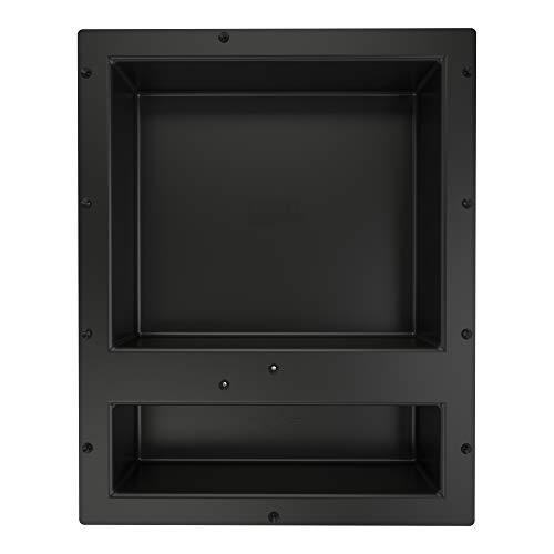 Redi Niche Single Recessed Shower Shelf – Black, One Inner Shelf, 16-Inch Width x 14-Inch Height x 4-Inch Depth