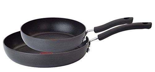 T-fal Hard Anodized Cookware Set, Nonstick Pots and Pans Set, 17 Piece, Thermo-Spot Heat Indicator,  Black