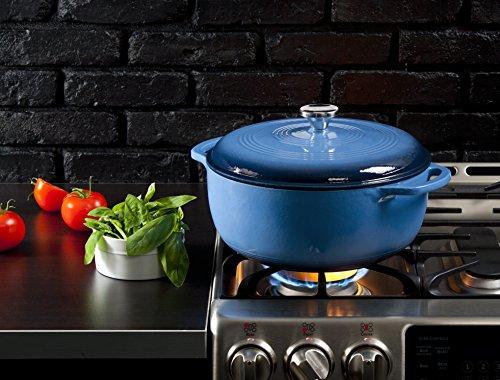 Lodge 6 Quart Enameled Cast Iron Dutch Oven. Classic Red Enamel Dutch Oven (Island Spice Red)