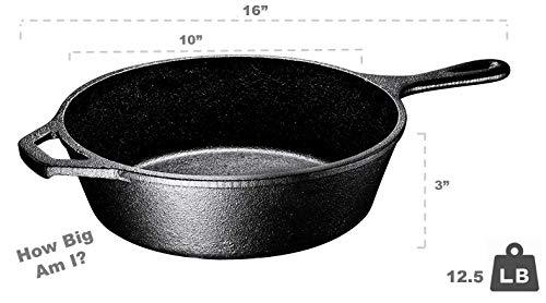 Ultimate Pre-Seasoned 2-In-1 Cast Iron Multi-Cooker – Heavy Duty 3 Quart Skillet and Lid Set, Versatile Healthy Design, Non-Stick Kitchen Cookware, Use As Dutch Oven Frying Pan (Pre-Seasoned)