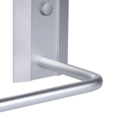 Vdomus Tempered Glass Bathroom Shelf with Towel Bar Wall Mounted Shower storage15.2 by 4.5 inches, Brushed Silver Finish (1 Tier Glass Shelf)