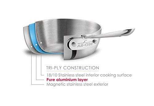 All-Clad 41126 Stainless Steel Fry Pan with Lid, Dishwasher Safe , Tri-Ply Bonded, 12 Inch Pan, Silver