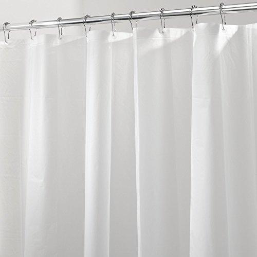 InterDesign PEVA Plastic Shower Bath Liner, Mold and Mildew Resistant for use Alone or with Fabric Curtain for Master, Kid's, Guest Bathroom, 72 x 72 Inches, White