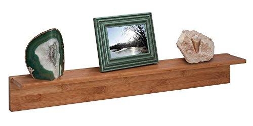 Honey-Can-Do SHF-04412 Bamboo L-Shaped Wall Shelf with Mounting Hardware, 29.53L x 4.57W x 3.94H