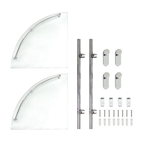 MODONA Double Corner Glass Shelf with Pre-installed Rail - RUBBED BRONZE - Oval Series - 5 Year Warrantee