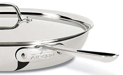 All-Clad 41126 Stainless Steel Fry Pan with Lid, Dishwasher Safe , Tri-Ply Bonded, 12 Inch Pan, Silver