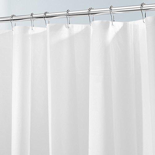 InterDesign PEVA Plastic Shower Bath Liner, Mold and Mildew Resistant for use Alone or with Fabric Curtain for Master, Kid's, Guest Bathroom, 72 x 72 Inches, White