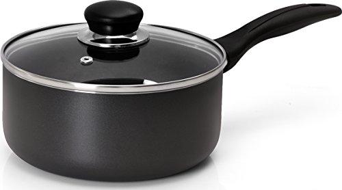 Utopia Kitchen 2 Quart Nonstick Saucepan with Glass Lid - Induction Bottom - Multipurpose Use for Home Kitchen or Restaurant