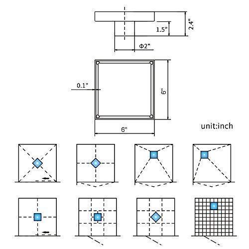 DESFAU Square Shower Drain 6-Inch, Tile Insert Square Drain JD47030900BNUS