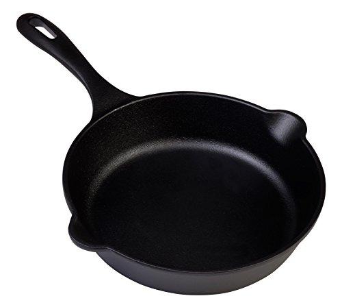 Large Pre-Seasoned Cast Iron Skillet by Victoria, 12-inch Round Frying Pan with Helper Handle, 100% Non-GMO Flaxseed Oil Seasoned, SKL-212