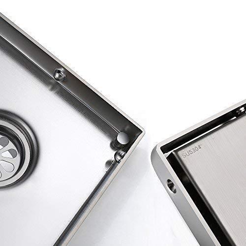 DESFAU Square Shower Drain 6-Inch, Tile Insert Square Drain JD47030900BNUS