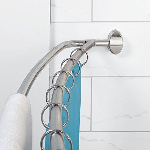 Zenna Home NeverRust Rustproof Aluminum Double Curved Shower Rod, 45 to 72-Inch, Satin Nickel