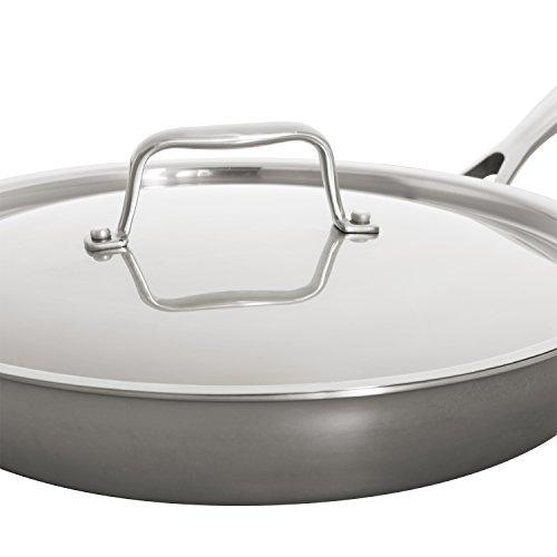 Stone & Beam Fry Pan With Lid, 12 Inch, Tri-Ply Stainless Steel