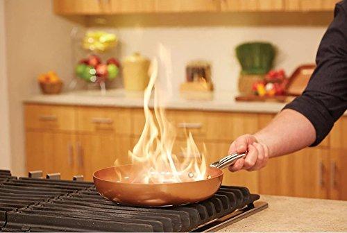 Copper Chef 10 Inch Round Frying Pan With Lid - Skillet with Ceramic Non Stick Coating. Perfect Cookware For Saute And Grill