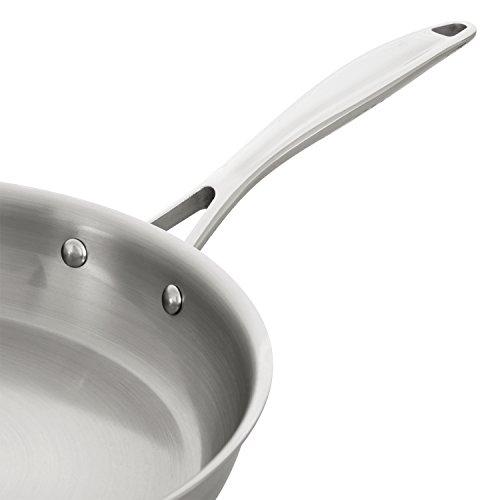 Stone & Beam Fry Pan With Lid, 12 Inch, Tri-Ply Stainless Steel