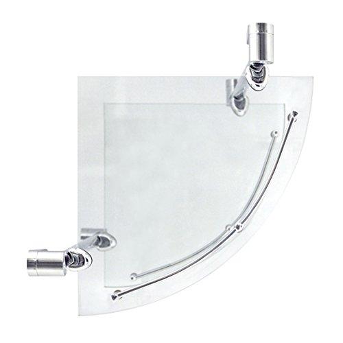 MODONA Double Corner Glass Shelf with Pre-installed Rail - RUBBED BRONZE - Oval Series - 5 Year Warrantee