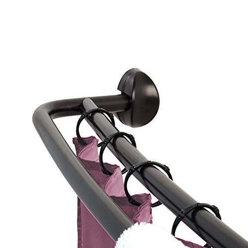 Zenna Home NeverRust Rustproof Aluminum Double Curved Shower Rod, 45 to 72-Inch, Satin Nickel