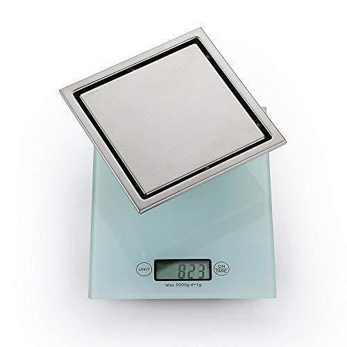 DESFAU Square Shower Drain 6-Inch, Tile Insert Square Drain JD47030900BNUS