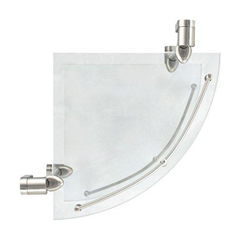 MODONA Double Corner Glass Shelf with Pre-installed Rail - RUBBED BRONZE - Oval Series - 5 Year Warrantee