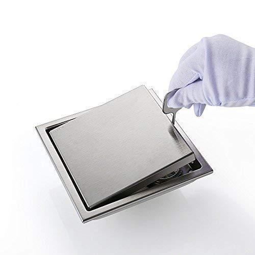 DESFAU Square Shower Drain 6-Inch, Tile Insert Square Drain JD47030900BNUS