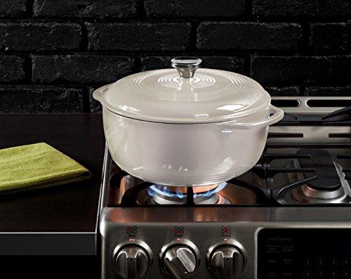 Lodge 6 Quart Enameled Cast Iron Dutch Oven. Classic Red Enamel Dutch Oven (Island Spice Red)