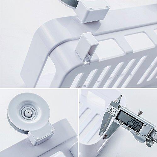 Gricol Bathroom Shower Shelf Shower Caddy Plastic Suction Cup No Damage Wall Mount
