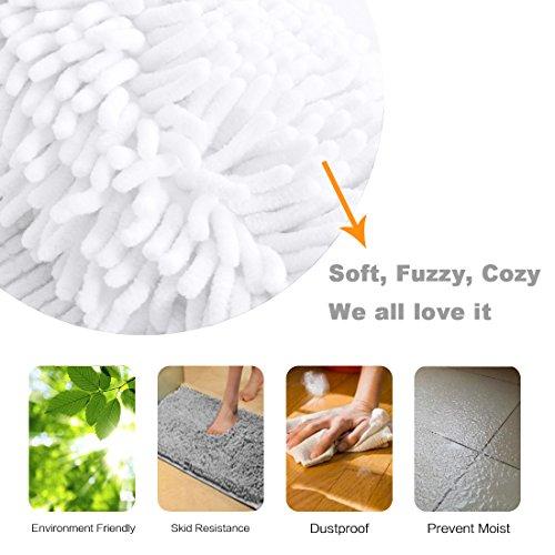 20x32 inch Oversize Bathroom Rug Shag Shower Mat Soft Texture Floor Mat Machine-Washable Bath mats with Water Absorbent Soft Microfibers Rugs for Kitchen, Navy