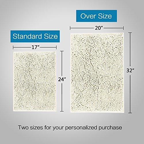 20x32 inch Oversize Bathroom Rug Shag Shower Mat Soft Texture Floor Mat Machine-Washable Bath mats with Water Absorbent Soft Microfibers Rugs for Kitchen, Navy