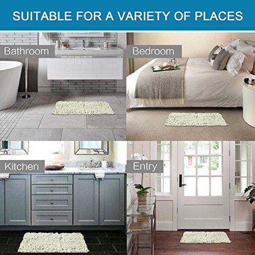 20x32 inch Oversize Bathroom Rug Shag Shower Mat Soft Texture Floor Mat Machine-Washable Bath mats with Water Absorbent Soft Microfibers Rugs for Kitchen, Navy