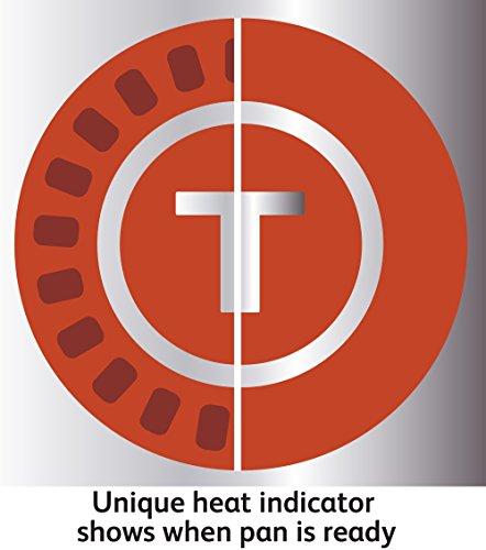 T-fal E91898 Ultimate Hard Anodized Scratch Resistant Titanium Nonstick Thermo-Spot Heat Indicator Anti-Warp Base Dishwasher Safe Oven Safe PFOA Free Glass Lid Cookware, 12-Inch, Gray