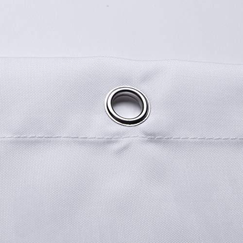 JRing Shower Curtain Polyester Fabric Waterproof Machine Washable with 12 Hooks 72x72 Inch