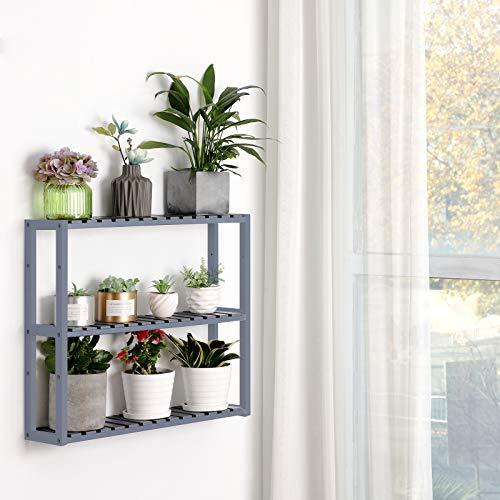 SONGMICS bamboo bathroom shelves, 3-Tier Adjustable Layer Rack, Bathroom Towel Shelf, Utility Storage Shelf Rack, Wall Mounted Organizer shelf, For Bathroom Kitchen Living Room Holder Natural UBCB13Y