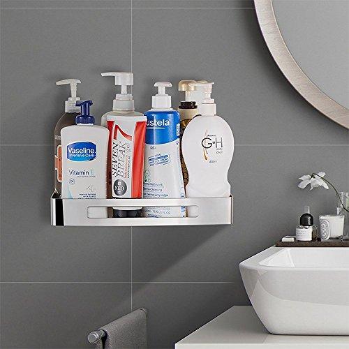 GERUIKE Bathroom Shower Shelf Wall Mounted Stainless Steel Rectangular Caddy Organizer Rustproof Self Adhesive