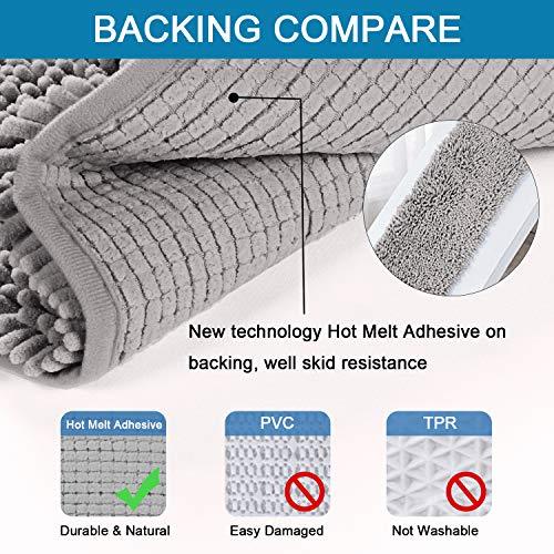 20x32 inch Oversize Bathroom Rug Shag Shower Mat Soft Texture Floor Mat Machine-Washable Bath mats with Water Absorbent Soft Microfibers Rugs for Kitchen, Navy