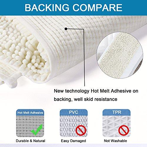20x32 inch Oversize Bathroom Rug Shag Shower Mat Soft Texture Floor Mat Machine-Washable Bath mats with Water Absorbent Soft Microfibers Rugs for Kitchen, Navy