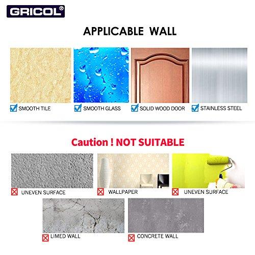 Gricol Bathroom Shower Shelf Shower Caddy Plastic Suction Cup No Damage Wall Mount