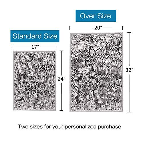 20x32 inch Oversize Bathroom Rug Shag Shower Mat Soft Texture Floor Mat Machine-Washable Bath mats with Water Absorbent Soft Microfibers Rugs for Kitchen, Navy