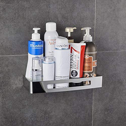 GERUIKE Bathroom Shower Shelf Wall Mounted Stainless Steel Rectangular Caddy Organizer Rustproof Self Adhesive