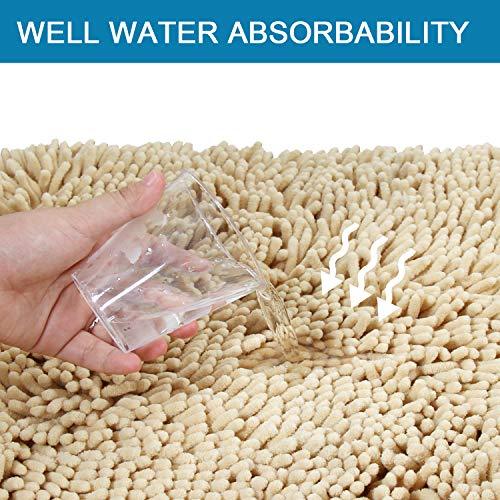 20x32 inch Oversize Bathroom Rug Shag Shower Mat Soft Texture Floor Mat Machine-Washable Bath mats with Water Absorbent Soft Microfibers Rugs for Kitchen, Navy
